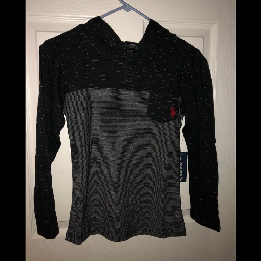 Boys US Polo Assn. Hooded Long Sleeve Shirt NWT
